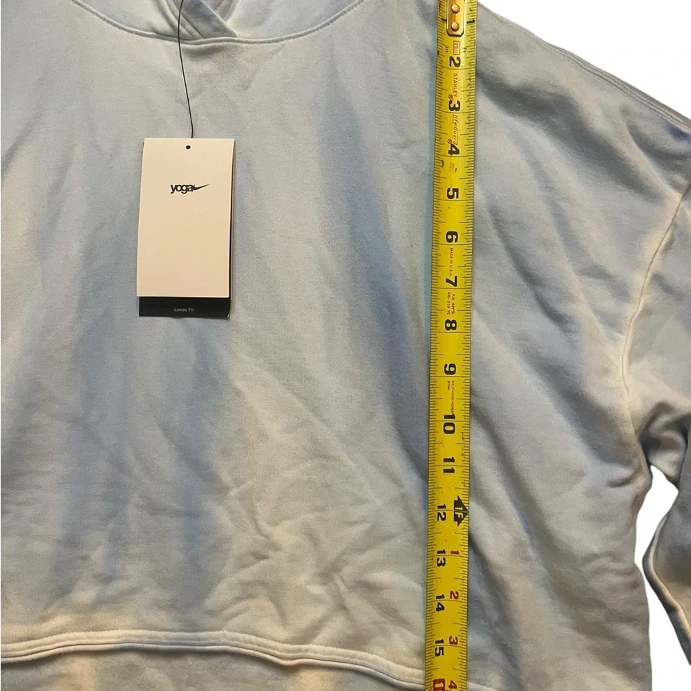 NIKE Yoga Soft Luxe Women's Medium Fleece Hoodie In Blue Stretch NEW
